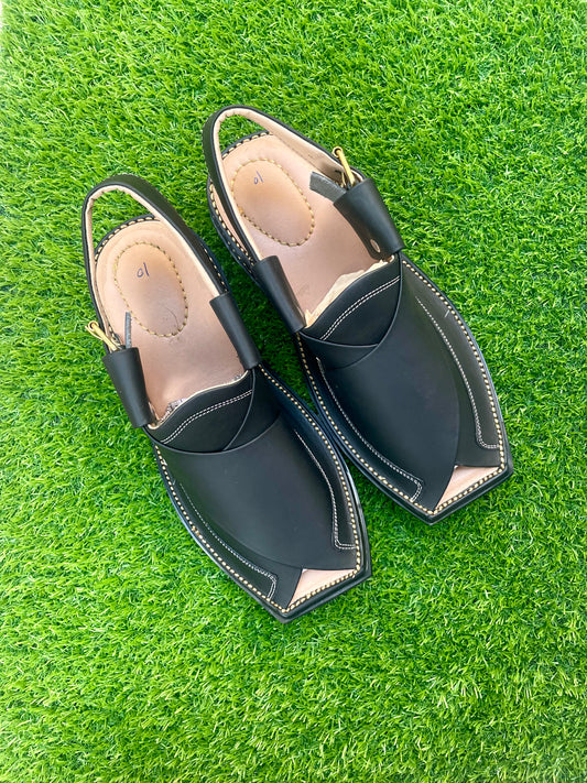 PESHAWARI ZALMI Handmade Chapal (BLACK)