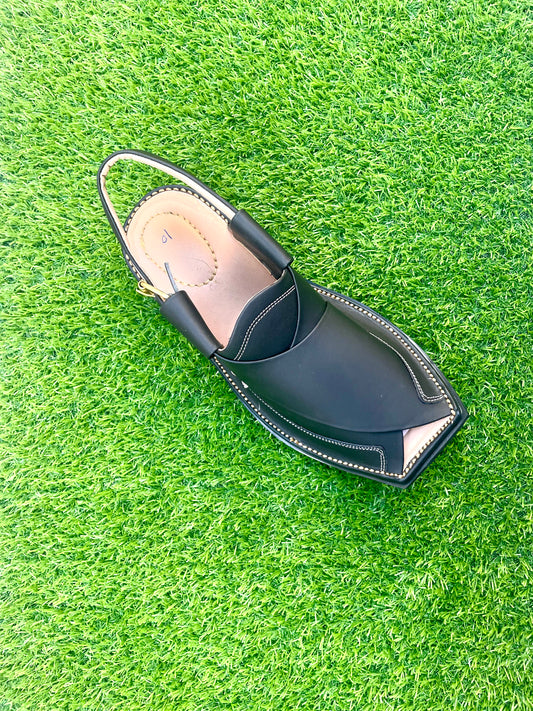 PESHAWARI ZALMI Handmade Chapal (BLACK)